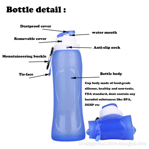 500ml bpa free FDA arpproved sport bottle joyshaker with carabiner, perfect for sports, camping, picnic